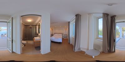 Vista 360° — Camera fronte piscina